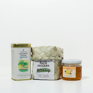 Low GI Sweetener Kit - Coconut sugar +  Palm jaggery + Kombu Honey