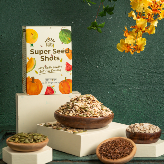 Super Seeds Shots (Natural Remedy For Hair Growth) Guilty Free Snacking Made With 5 Premium Seeds