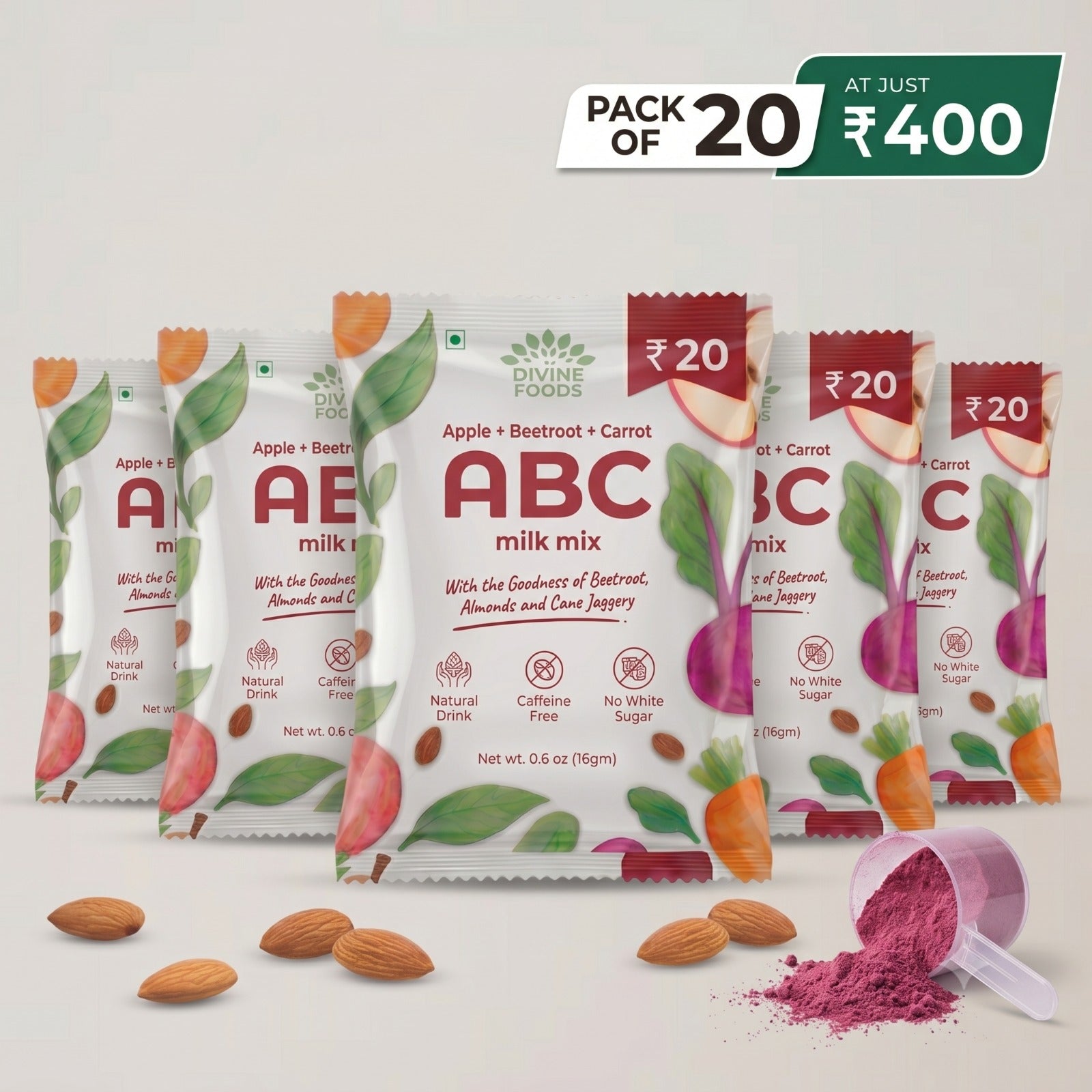 ABC Latte Mix Sachets Pack of 20 | Apple Beetroot Carrot Drink