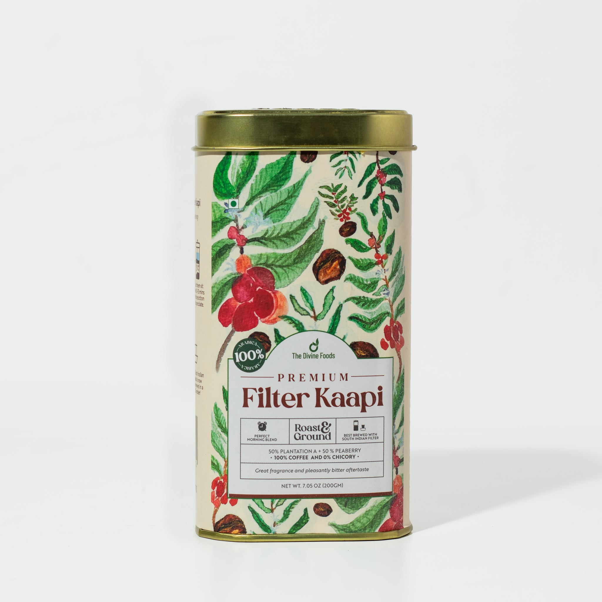 Kumbakonam Filter Kappi Powder (Guilt-Free 0% Chicory) 50% Plantation A 50% Peaberry